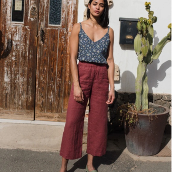 Not Perfect Linen Green 100% Linen Cami - Picture 4 of 6